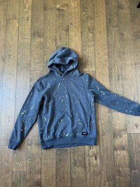 Abercrombie & Fitch Charcoal Gray Splatter Pullover Hoodie